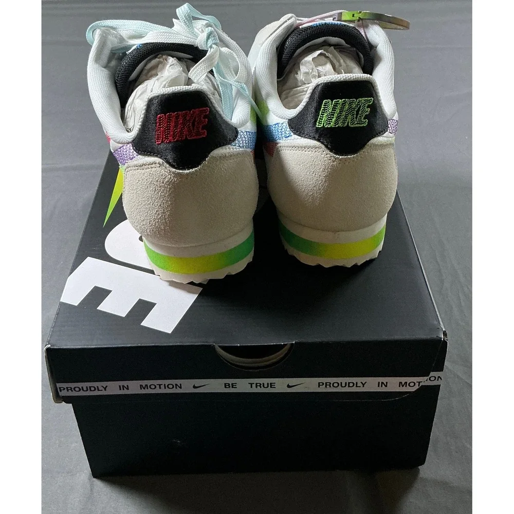 Nike Cortez Be True Summit White Multi-Color Sneakers DR5491-100 Mens 9.5 New